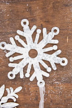 7.75” Holiday Metal Snowflake Ornament