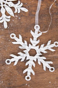 7.75” Holiday Metal Snowflake Ornament