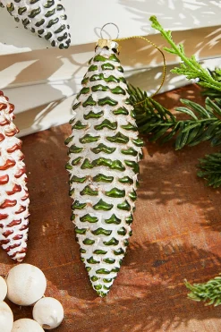 6” Holiday Pinecone Glass Ornament