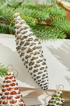 6” Holiday Pinecone Glass Ornament