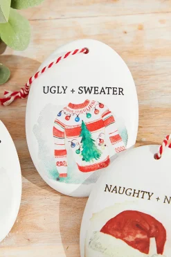 4.5" Holiday Resin Disc Ornament