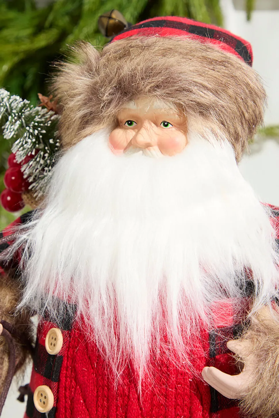 18" Holiday Santa Figurine with Lighted Lantern