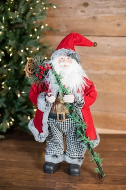 24” Holiday Santa with Houndstooth Pants Figurine
