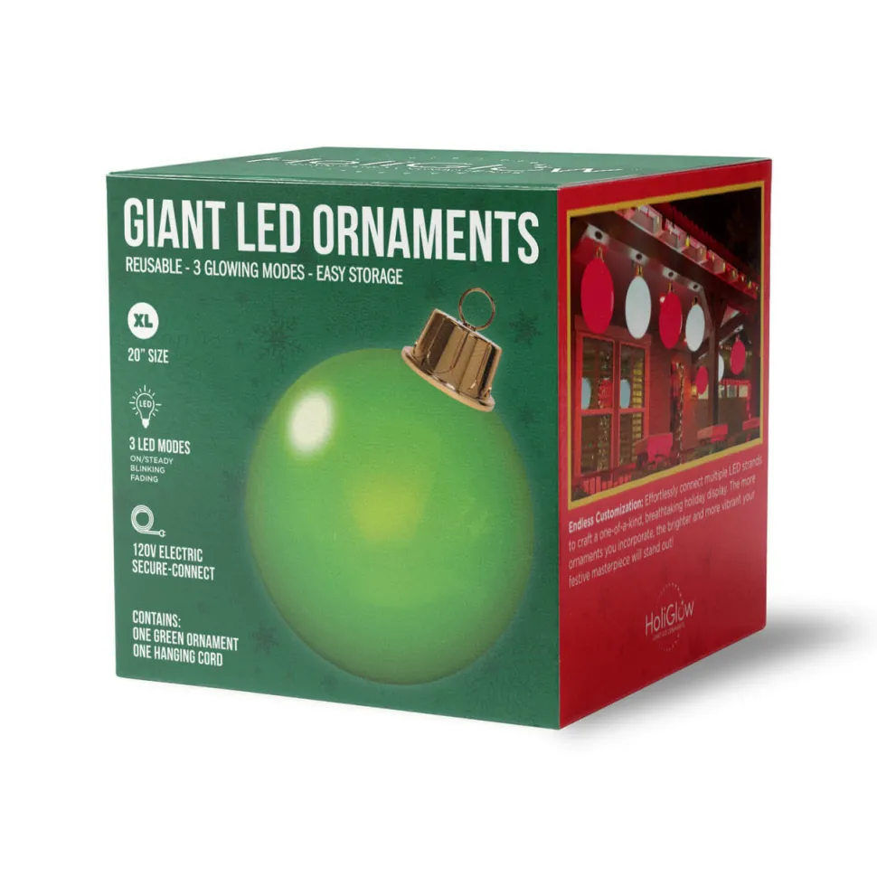 HoliGlow Inflatable LED Ornament - 20" Green