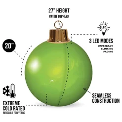 HoliGlow Inflatable LED Ornament - 20" Green