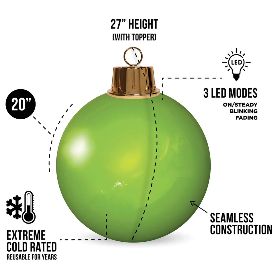 HoliGlow Inflatable LED Ornament - 20" Green