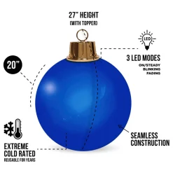 20" HoliGlow Inflatable LED Ornament - 20" Blue