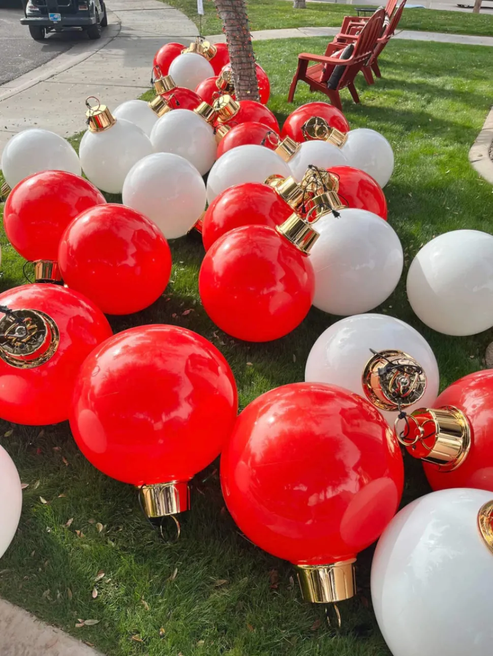 HoliGlow Inflatable LED Ornament - 20" Red