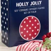 Holly Jolly Polka Dot Dolomite Plates - Set of 4