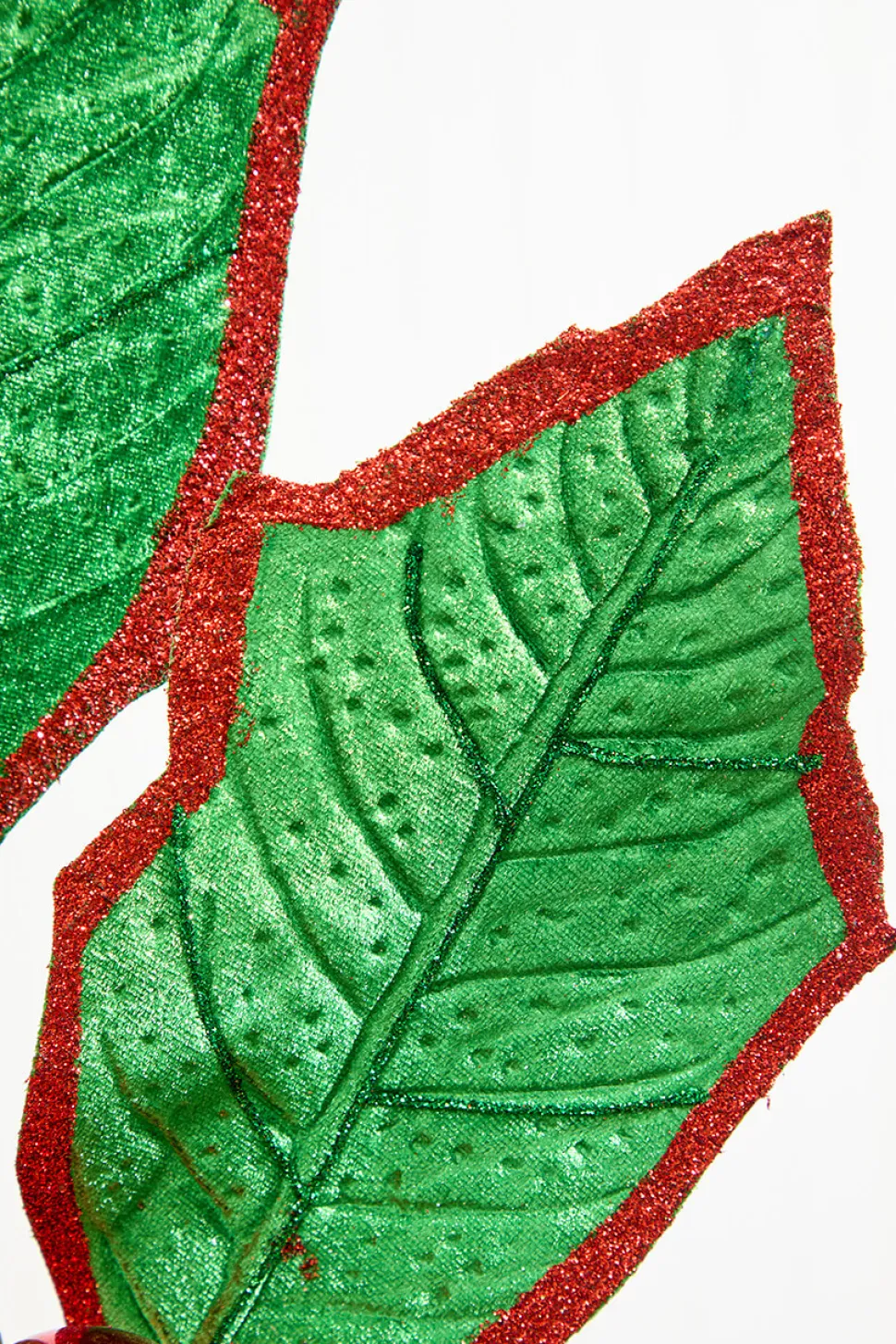 30" Holly Leaves Spray - Red & Green