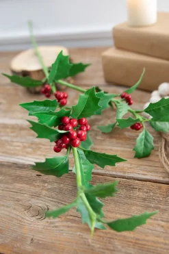 30” Holly Stem With Red Berries
