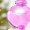9" Hot Pink Pearlescent Finial Ornament