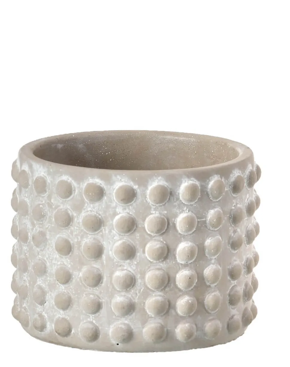 4"H x 5”D Stone Geo Dotted Hobnail Pot