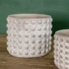 5"H x 6”D Stone Geo Dotted Hobnail Pot
