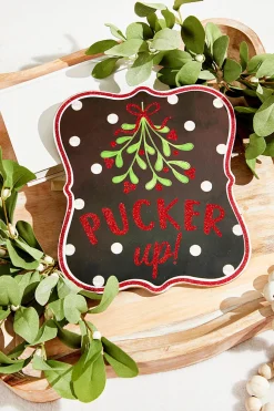 10.5"H x 9"L Glitter Pucker Up Sign