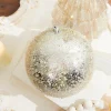 6” Iced Metallic Ball Ornament
