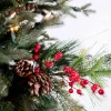 25” Ice Mixed Pine Berry Pinecone Spray