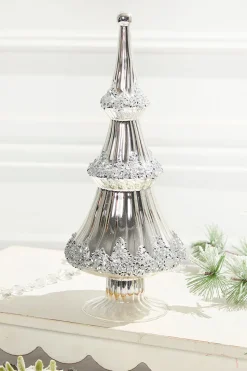 12.5" Icy Silver Christmas Tree