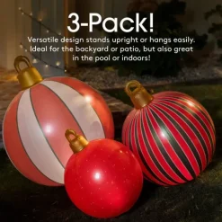 Inflatable Christmas Ornaments - Set of 3