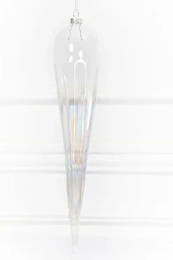 13" Iridescent Finial Glass Ornament