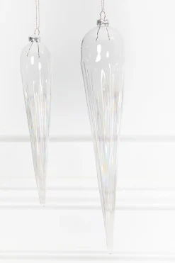 13" Iridescent Finial Glass Ornament