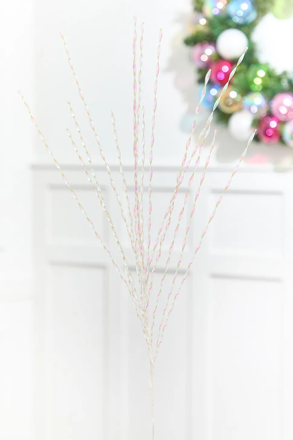 32" Iridescent Twisted Grass Spray