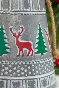 10” Iron Pressed Bell with Deer & Tree Detail
