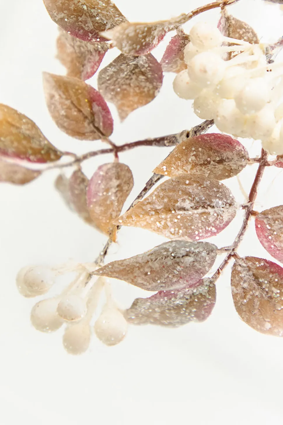 28.5” Ivory Glitter Berry Spray