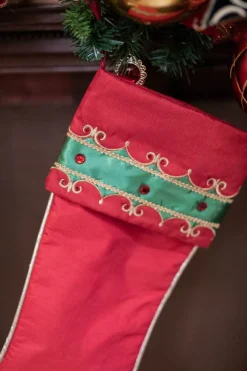 25” Jeweled Trim Velvet Stocking