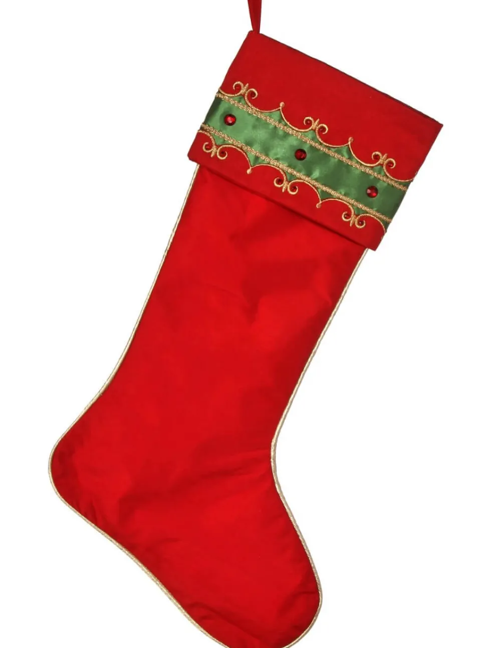 25” Jeweled Trim Velvet Stocking