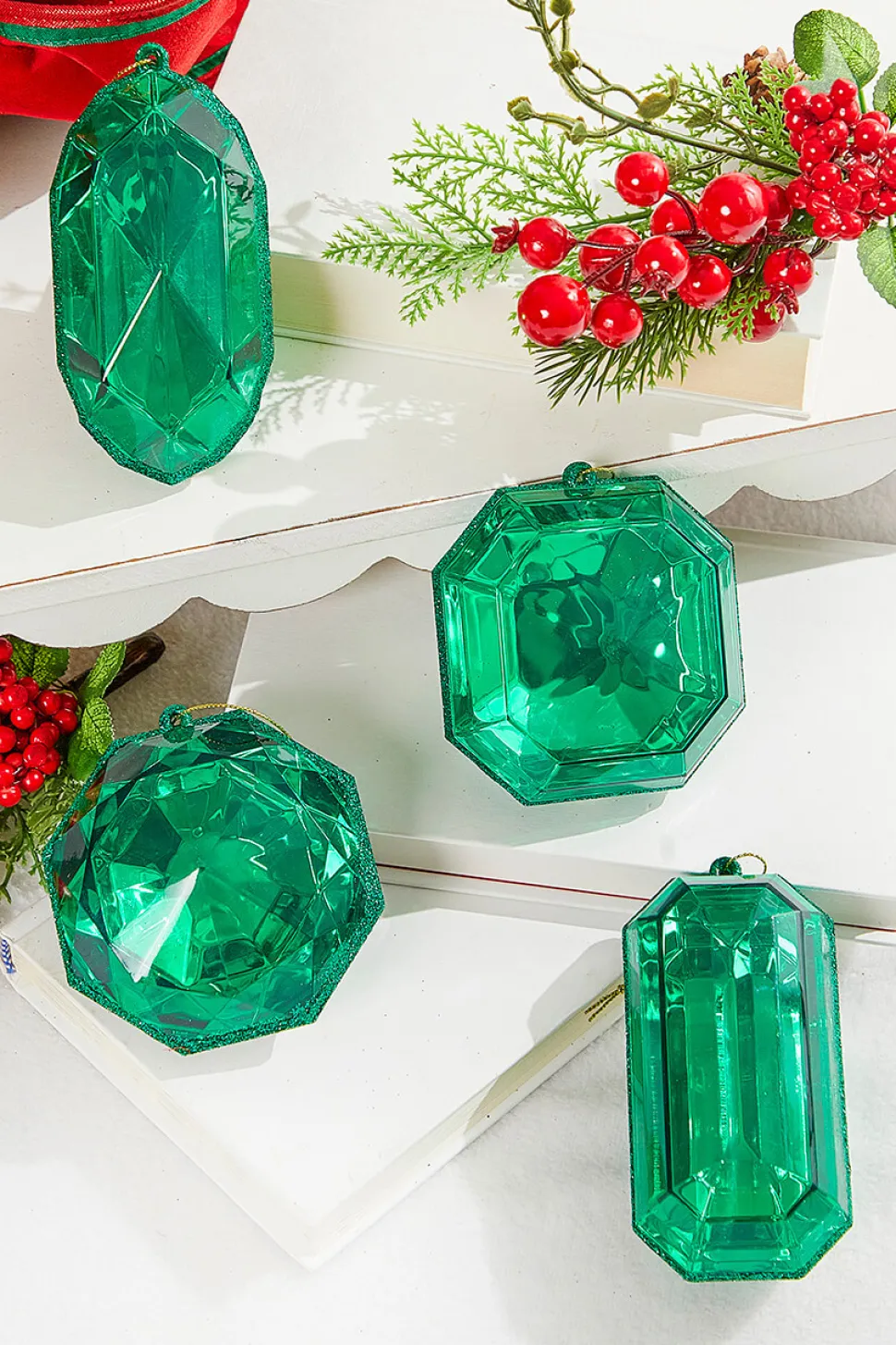4"-5" Jewel Ornament - Green