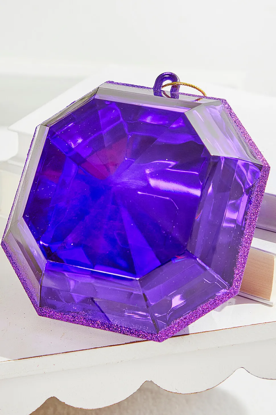 6" Jewel Ornament - Purple