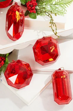 4"-5" Jewel Ornament - Red