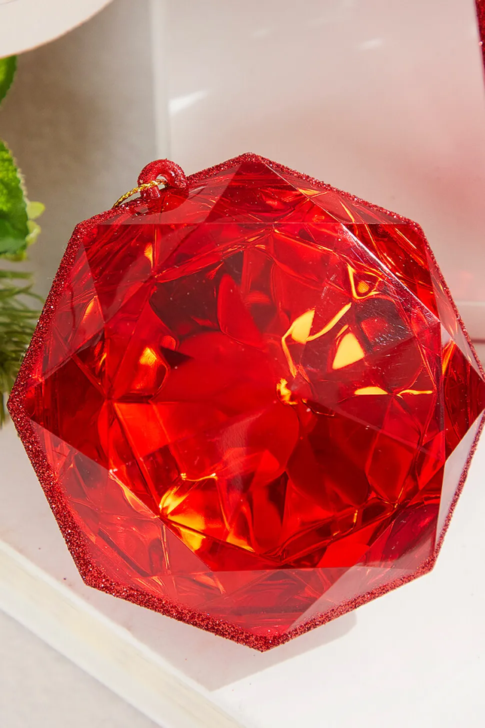 4"-5" Jewel Ornament - Red