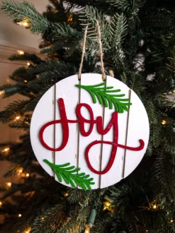 5” Joy Christmas Ornament