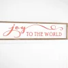 31.8” Joy To The World Embossed Sign with Wood Frame & Glitter Accent Letters