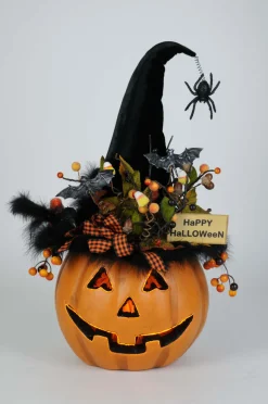 22" Karen Didion Lighted Fiber Optic Pumpkin