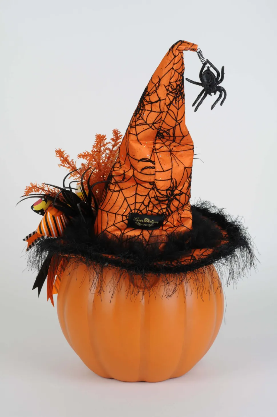 Karen Didion Lighted Pumpkin with Orange Hat