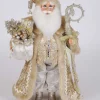 17" Karen Didion Lighted Touch of Gold Santa