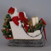 Karen Didion Lighted White Sled Santa