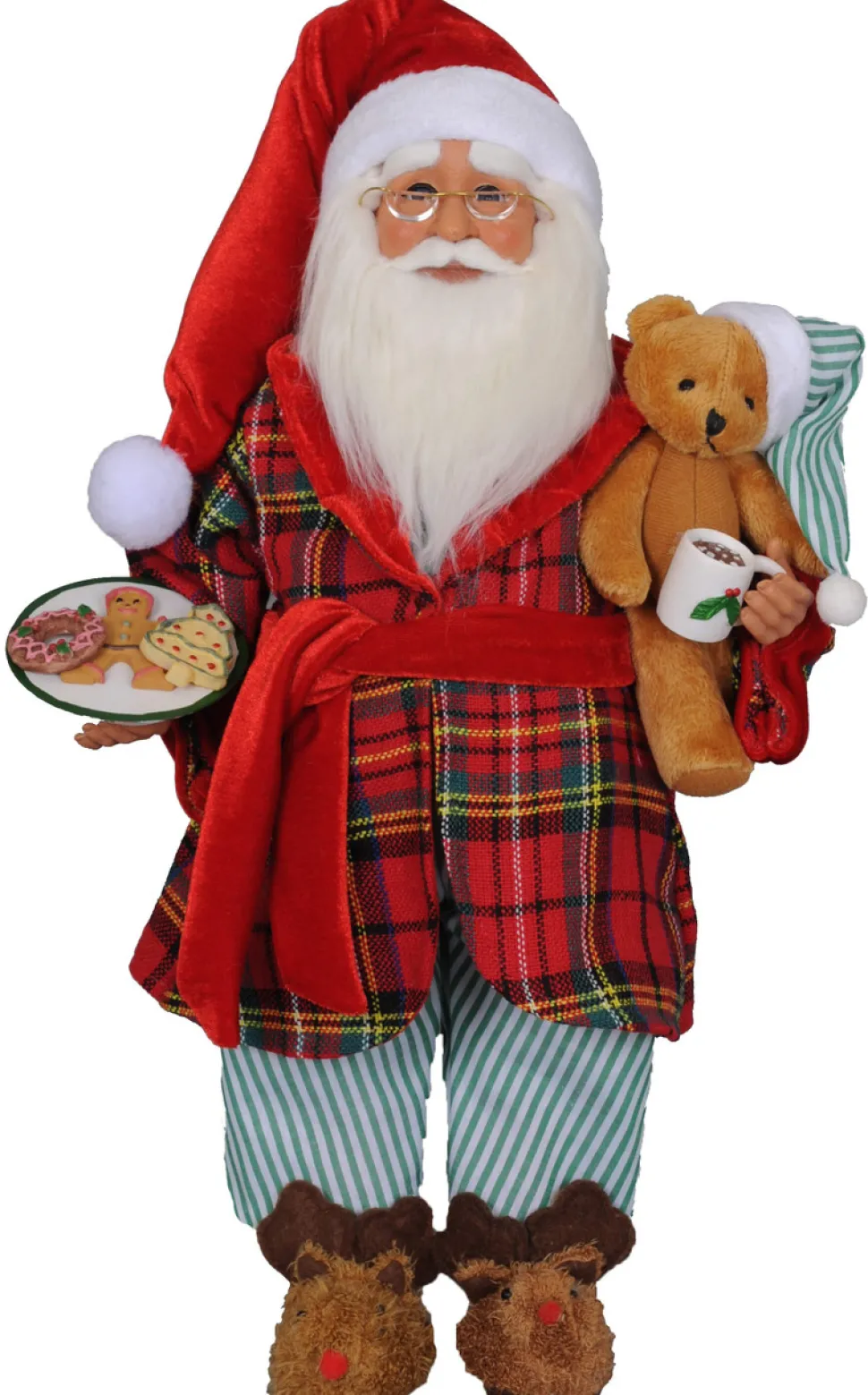 17" Karen Didion Milk & Cookies Santa