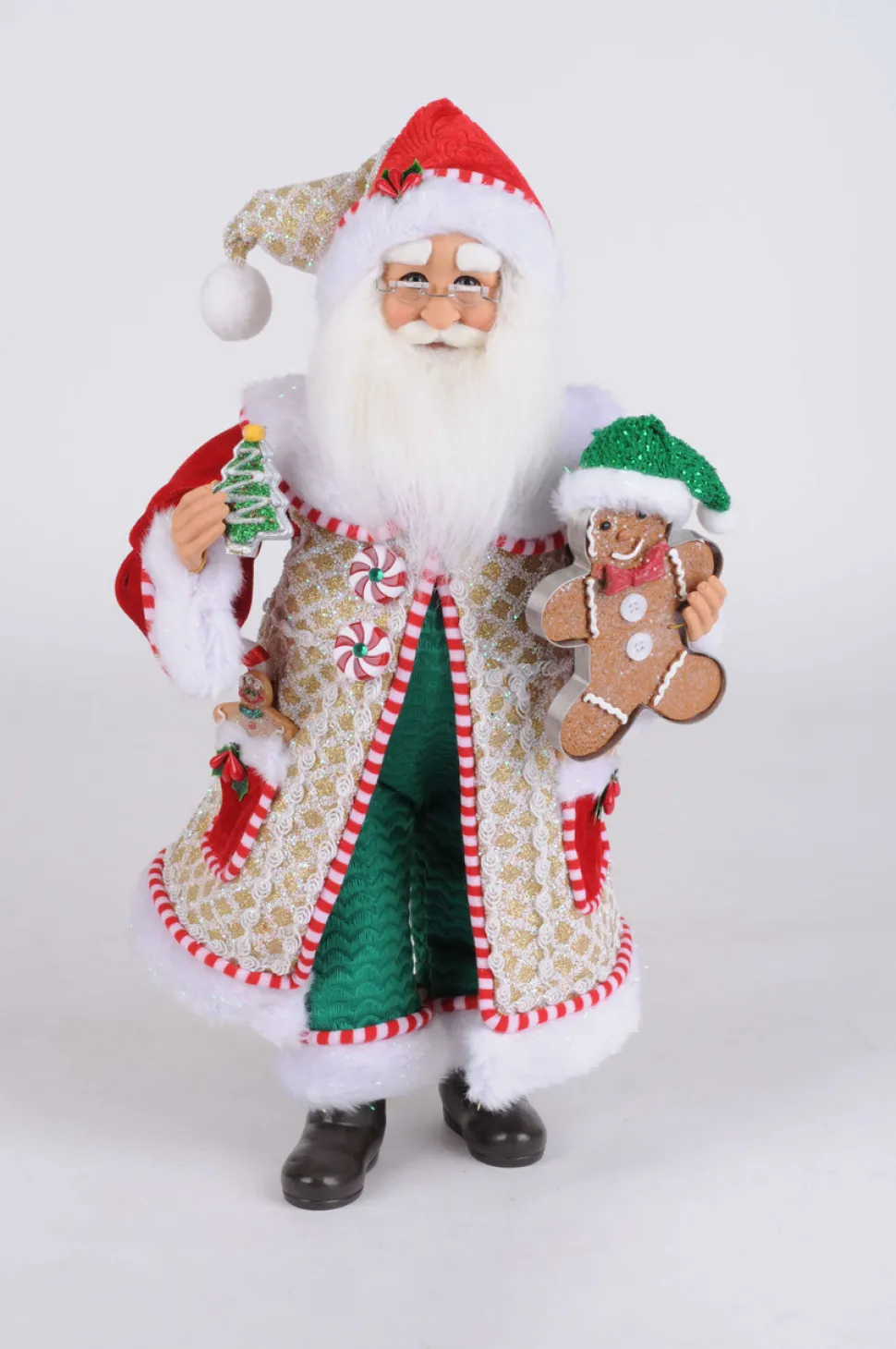 17" Karen Didion Whimsical Gingerbread Santa