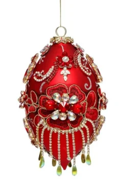 8" King's Jewel Finial Ornament, Red - Mark Roberts