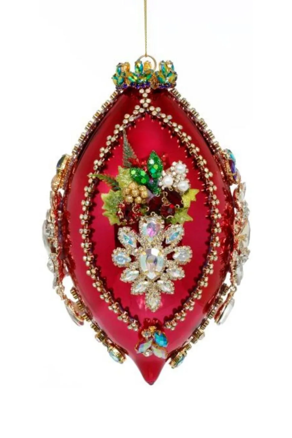 8" King's Jewel Finial Ornament, Raspberry Shiny - Mark Roberts