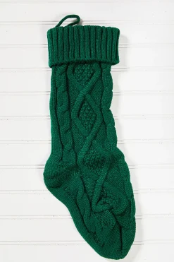 Knitted Christmas Stockings - Green