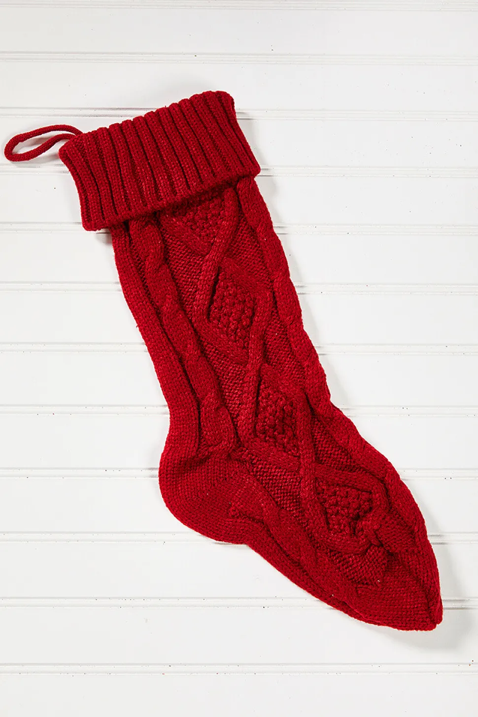 Knitted Christmas Stockings - Red