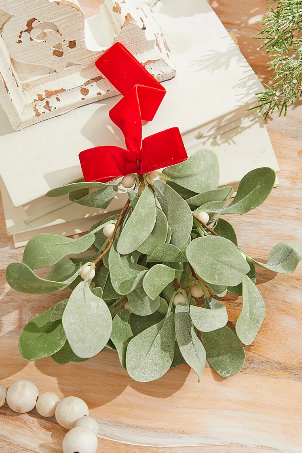 12" Lambs Ear Mistletoe Kissing Ball