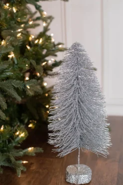 15" Large Metallic Bottle Brush Tree