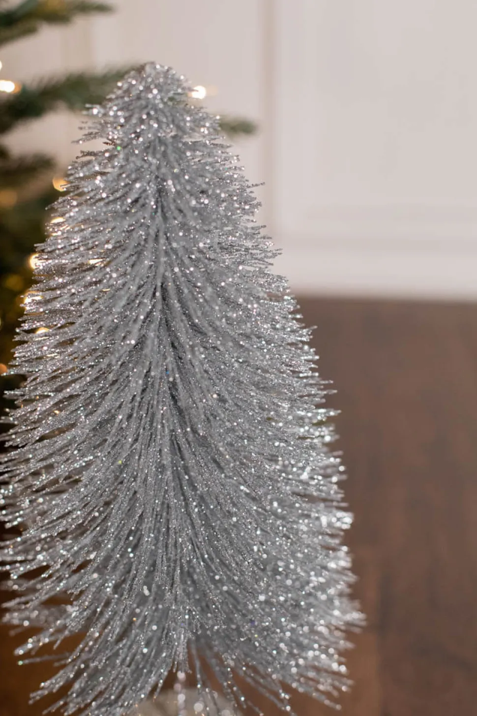15" Large Metallic Bottle Brush Tree