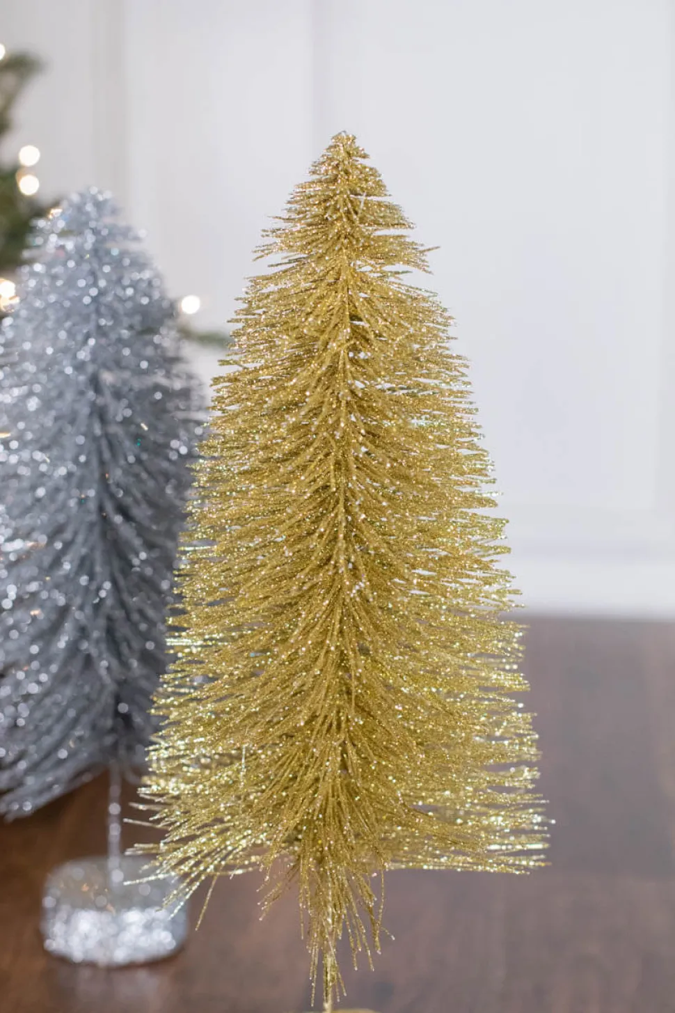 15" Large Metallic Bottle Brush Tree